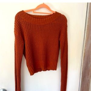 Rust orange cropped sweater
